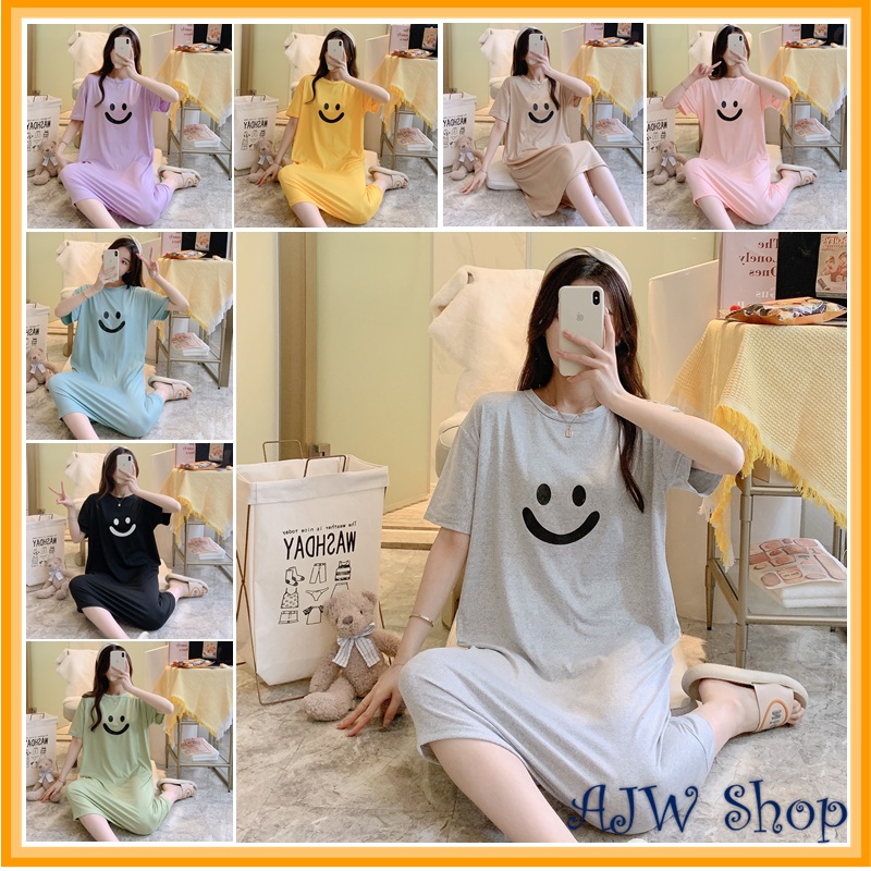 AJW Shop Daster Lengan Pendek Wanita Kekinian | Daster Import Panjang Lengan Pendek | Daster Wanita 