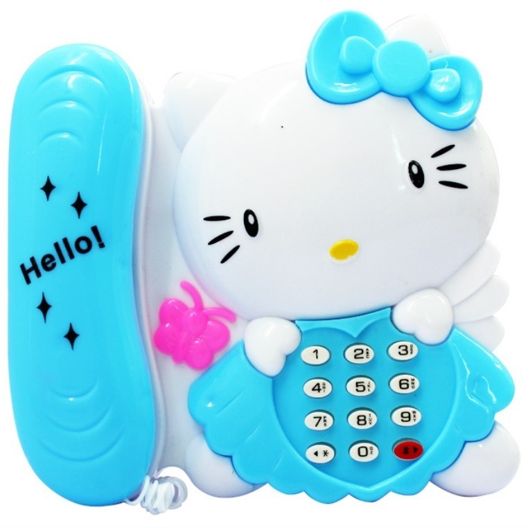 Mainan Telephone Edukasi Anak Phone Hello Kitty Telepon Musik Lampu