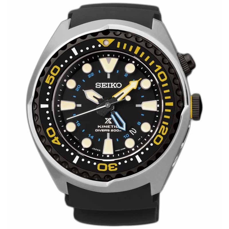 Seiko SUN021P1 / SUN021 Prospex Kinetic GMT Black Yellow