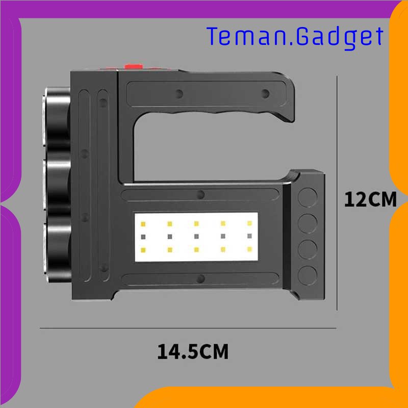 TG-SNT LINTEMAS Senter LED Flashlight Torch USB Rechargeable 3 XPE COB - DT12