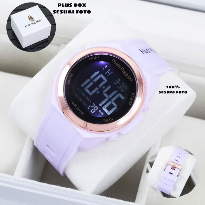 Jam Tangan Hush Puppies Digital Led Rubber Tahan Air Favorit Kesukaan Bisa COD