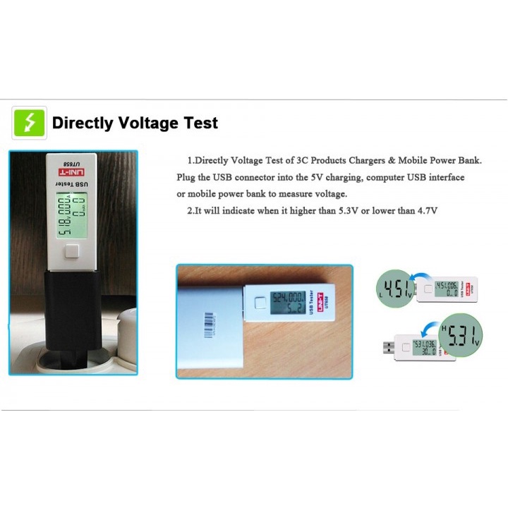 15 UNI-T UT658 - Digital LCD Portable Mini USB Tester - 9V Max