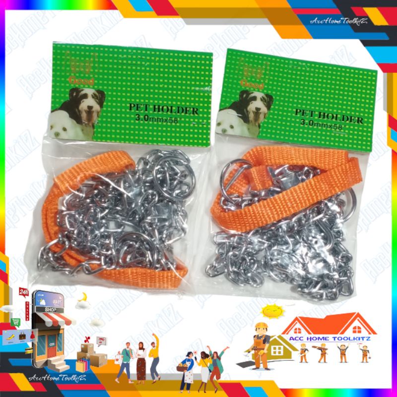 Rantai Anjing Dog 3 &quot; / Tali kalung Besi Stainless Tuntun Hewan Binatang Periharaan / Rantai Kaleb 3MM