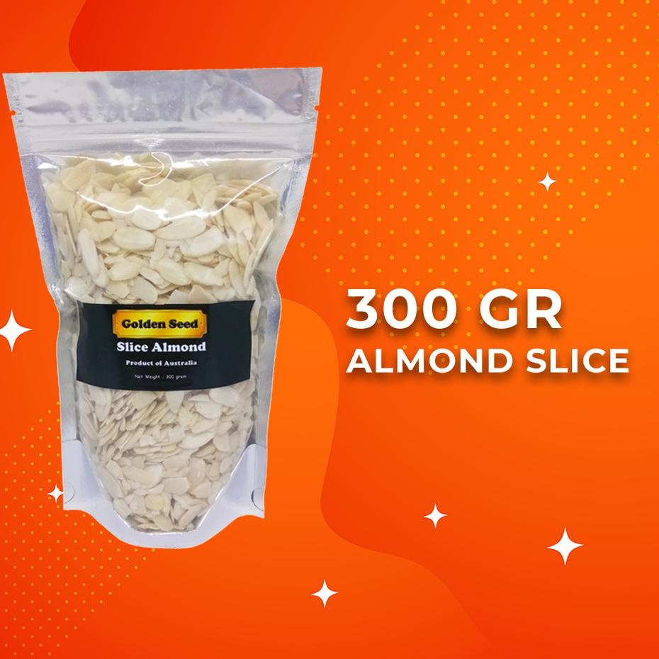 

COD[TD4]-RAW ALMOND SLICE 300 GRAM PREMIUM - ALMOND IRIS MENTAH 300 GR