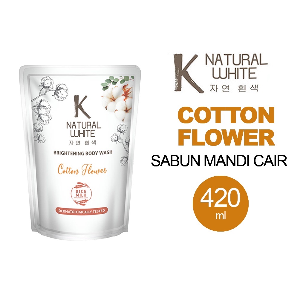Jual KNatural White Cotton Flower Body Wash 420mL Shopee Indonesia