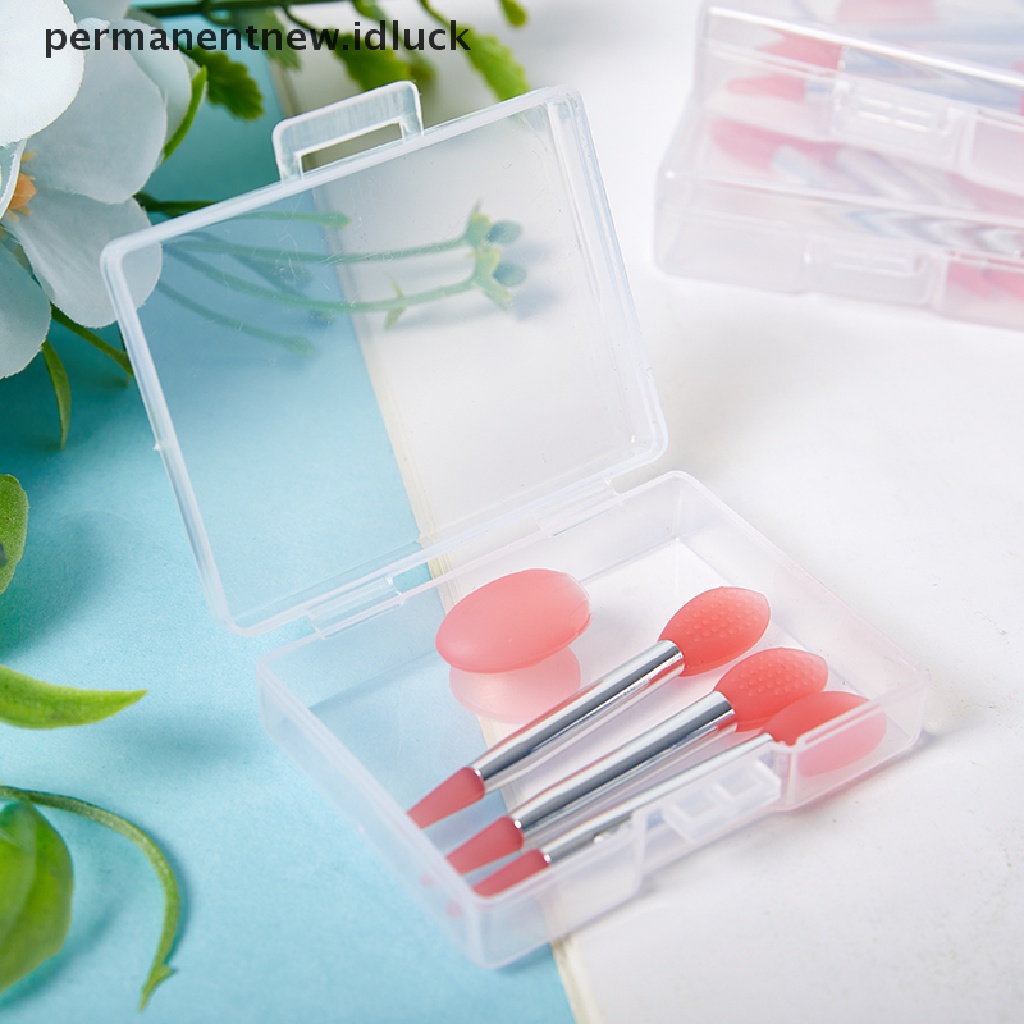 [luckypermanentnew] 3pcs Silikon Lip Balms Lip Mask Brush Dengan Sucker Penutup Debu Makeup Brushes [ID]