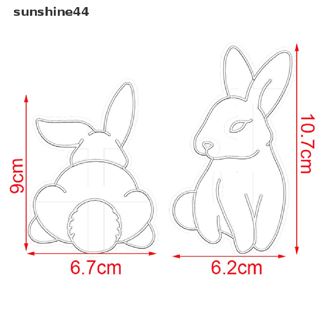 Sunshine1/2pcs Cute Bunny Cookie Cutters DIY Biskuit Cetakan Dapur Baking Aksesoris.