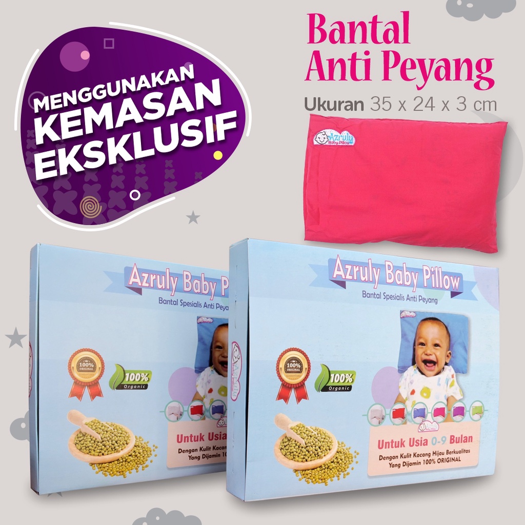 Bantal Anti Peyang Original Dilengkapi ID CARD &amp; Free Konsultasi | Azruly Baby Pillow Warna Pink Opsimom