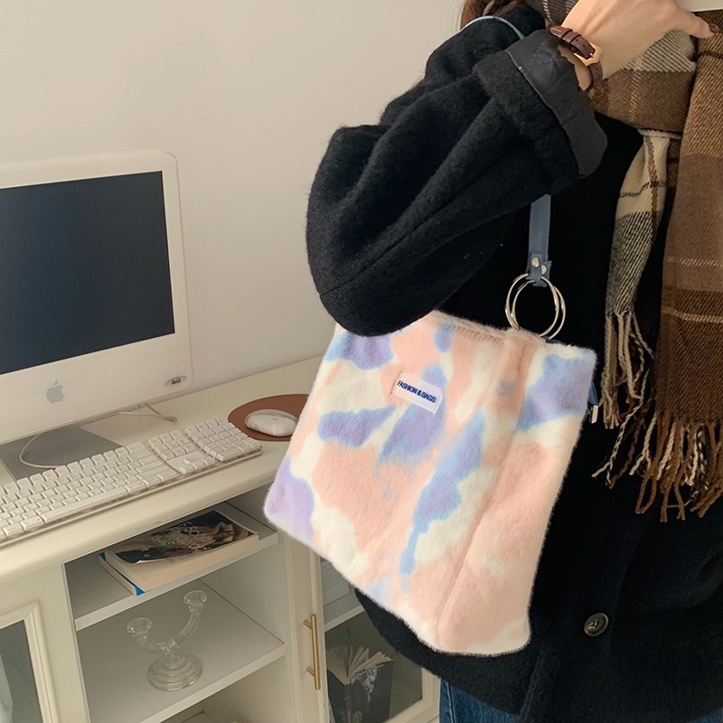 Tas Bahu Wanita Tas Cewek Shoulder Bag Bulu Tote Bag GC 8614
