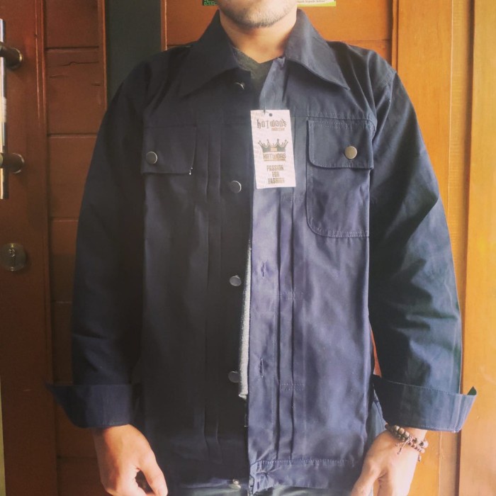 jaket pria Lux Jacket - Jaket Semi Parka Pria kemeja sweater tebal - Navy(E5Q1) Jaket Pria Keren Jak