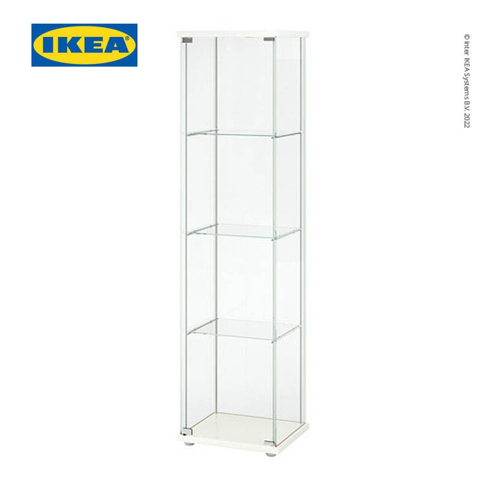Rak Ikea Detolf Lemari Pajangan Dengan Pintu Kaca 43X163 Cm