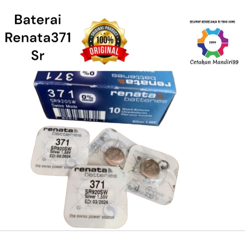Baterai Renata 371 SR920SW Original pengganti SR920 LR920 LR921