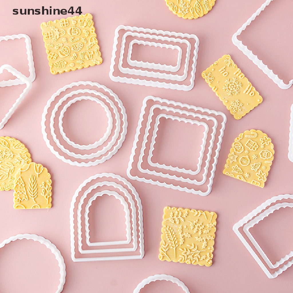 Sunshine 1PC Cetakan Biskuit Bentuk Geometris Fondant Pastry Cutter Alat Baking Cookies Mold.