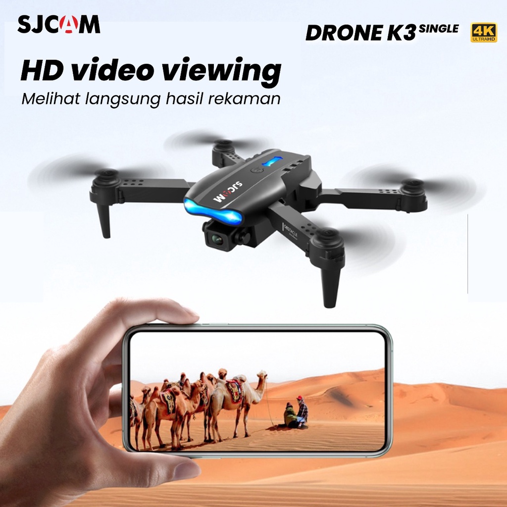 Drone K3 Single Kamera Remote Control Jarak Jauh Charging Usb Battery Pengintai Terbang Helikopter Lengkap
