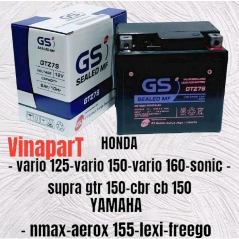 Jual aki kering motor nmax aerox 155 vario 125 150 160 pcx 150 GS GTZ7S