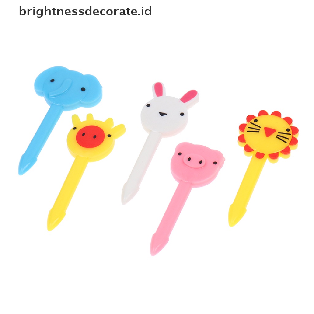 [Birth] 10pcs Mini Animal Farm Kartun Garpu Buah Anak Snack Kue Dessert Fork [ID]