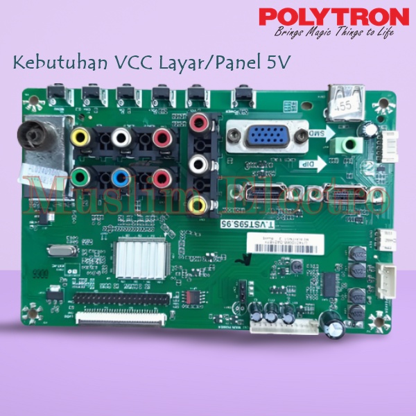 Mainboard LED TV Polytron PLD24D900 24D900 Panel 5V