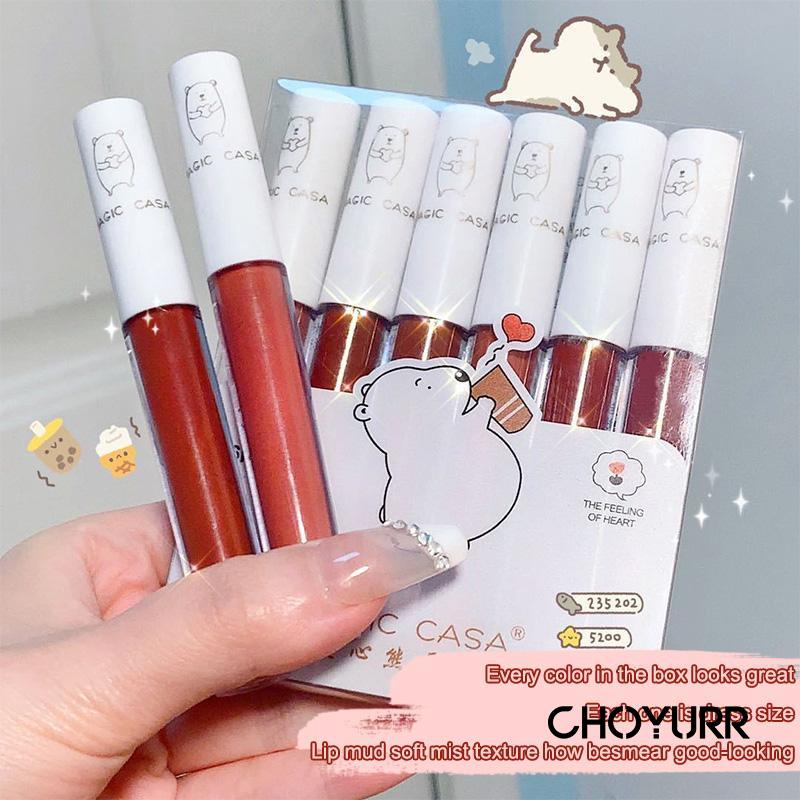 【COD】6-in-1 Set Matte Lip Gloss Tahan Lama Lip Cream Matte Lembut Soft Mist Korean Original Import Murah-CH