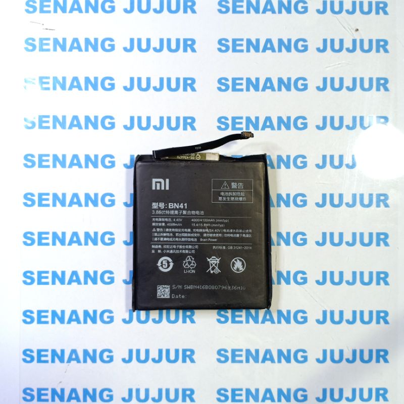 BATERAI BATRE BATTERY BN41 XIAOMI REDMI NOTE 4X NIKEL 4/64 ORIGINAL COPOTAN CABUTAN (NORMAL)