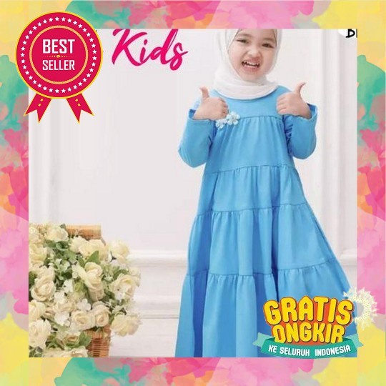 Gamis Anak Perempuan Terbaru Hanna Syar'I By Oribelle Dress Anak Tanggung +Kerudung Ootd Fashion Ana