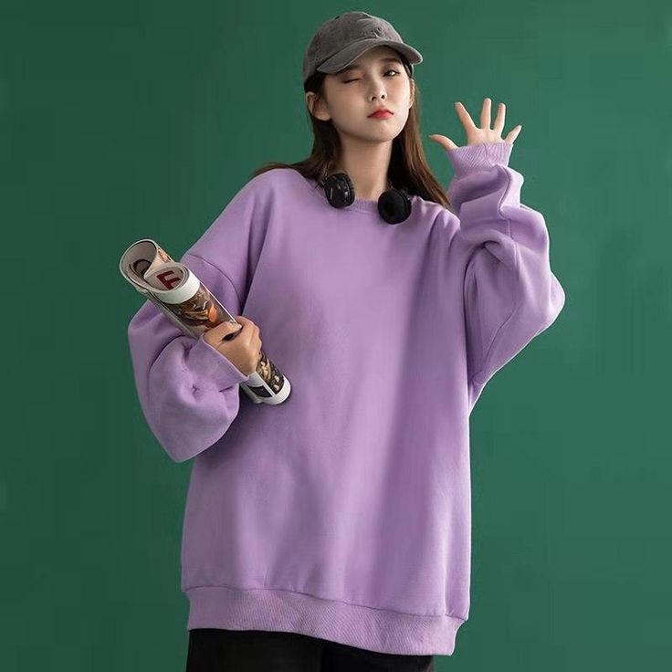BASIC POLOS Sweater Crewneck Oblong Pria Wanita Oversize Style Korean Kasual Fashion Gaya Santai Trendy
