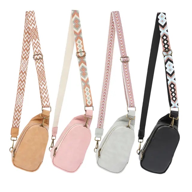 Tas Selempang Tali gitar Tas Selempang Wanita Vegan Crossbody Fanny Pack Sling Belt Tas Wanita