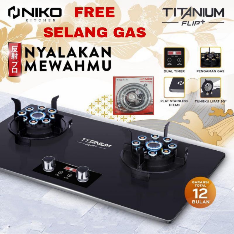 NIKO KOMPOR GAS TANAM/BIASA 2T TITANIUM FLIP DAN 2T TITANIUM FLIP+ BLACK-