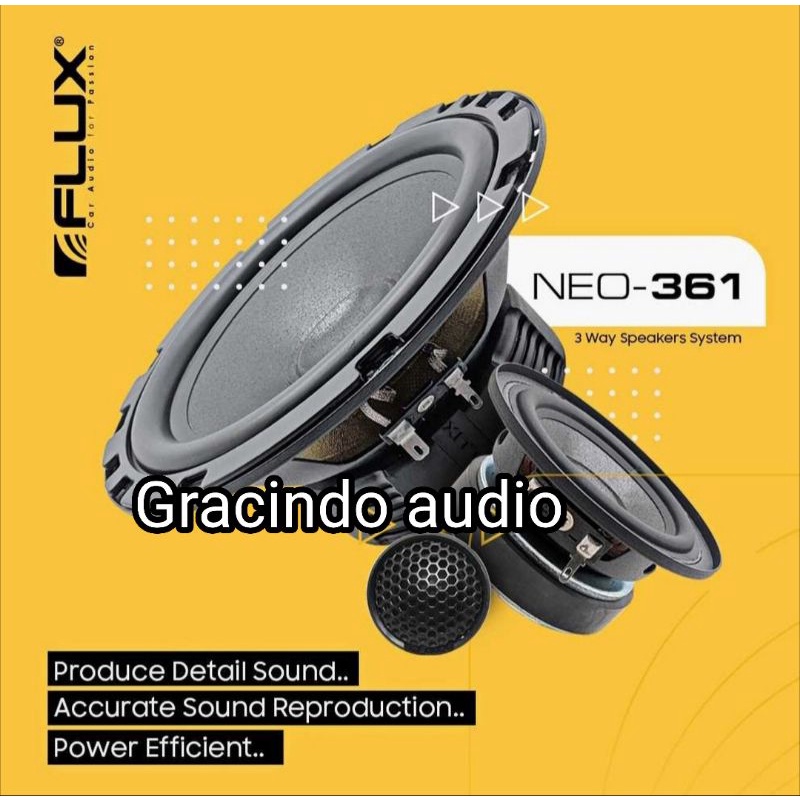 Speaker 3way Flux Neo 361 High End Speaker Mobil Original Flux