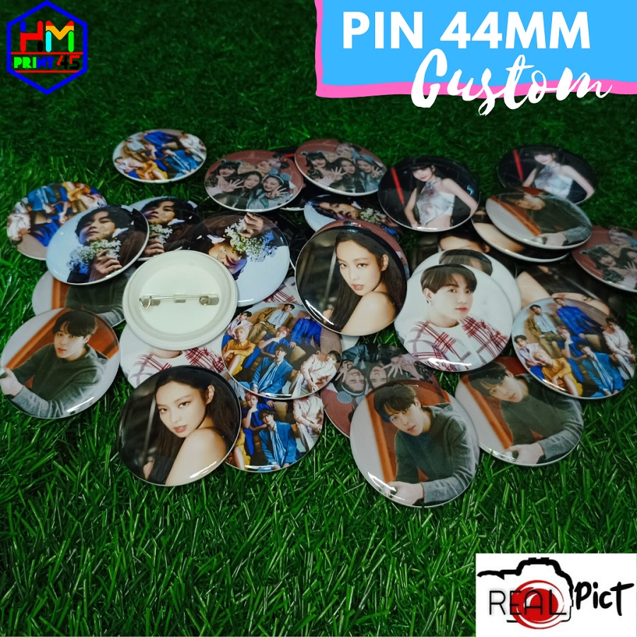 Cetak pin custom 44mm / pin peniti 44mm / pin bros 44mm