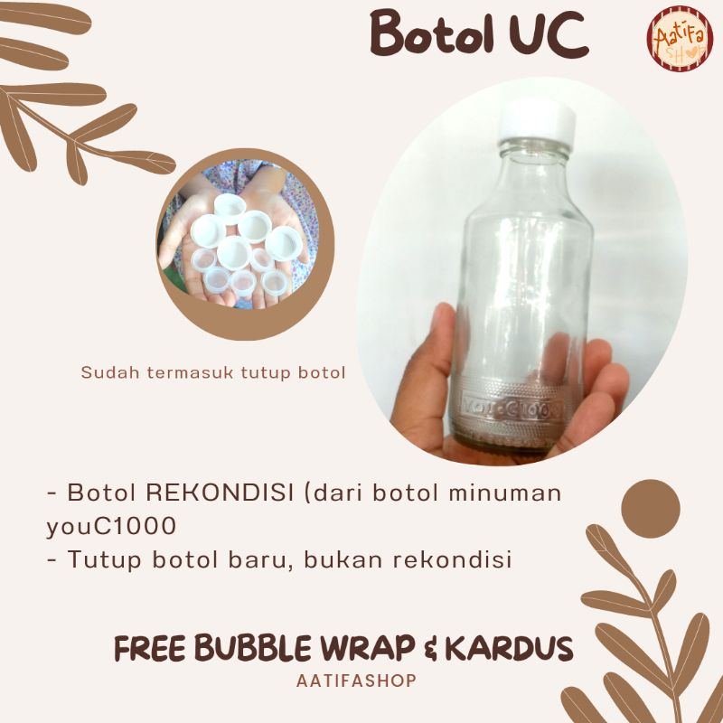 4 pcs Botol Kaca ASI, botol vial 100ml | Botol UC, botol UC1000 | Botol penyimpan ASI