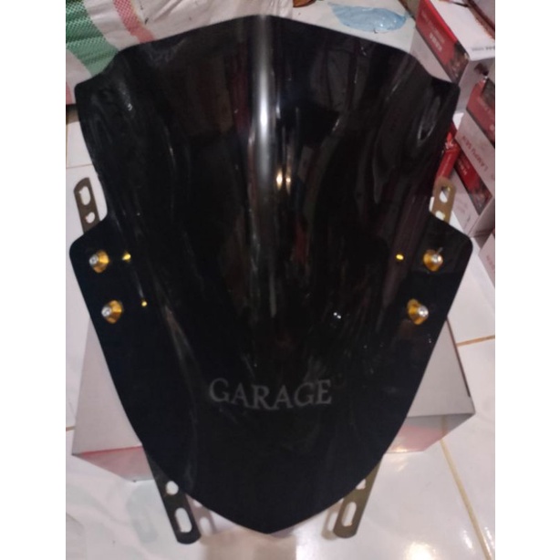 Visor Beat Streat Logo Garage Plus Monel 4 Buah Plus Breket Kualitas Terbaik