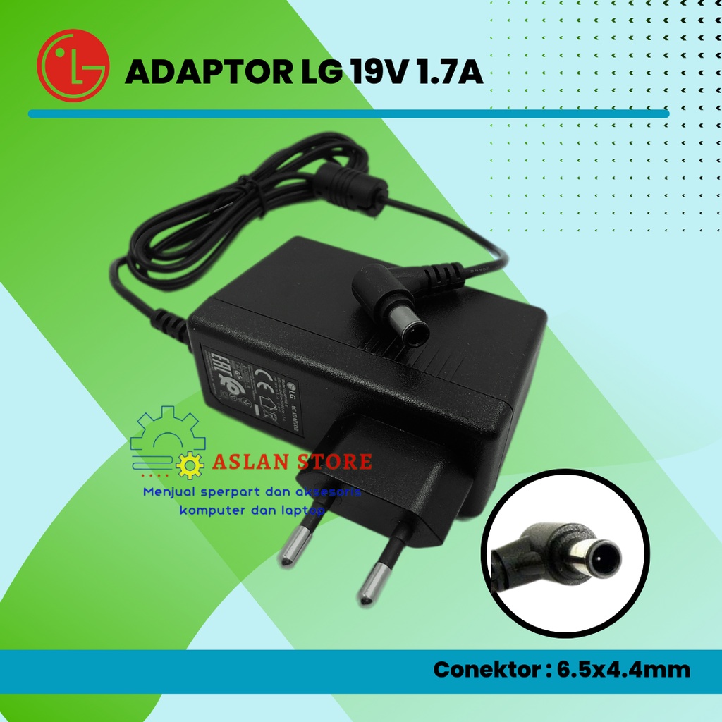 AC Power Adaptor charger TV LG LCD LED 19V 1 7A Original Adaptor Monitor LG TV LED LG Pin jarum