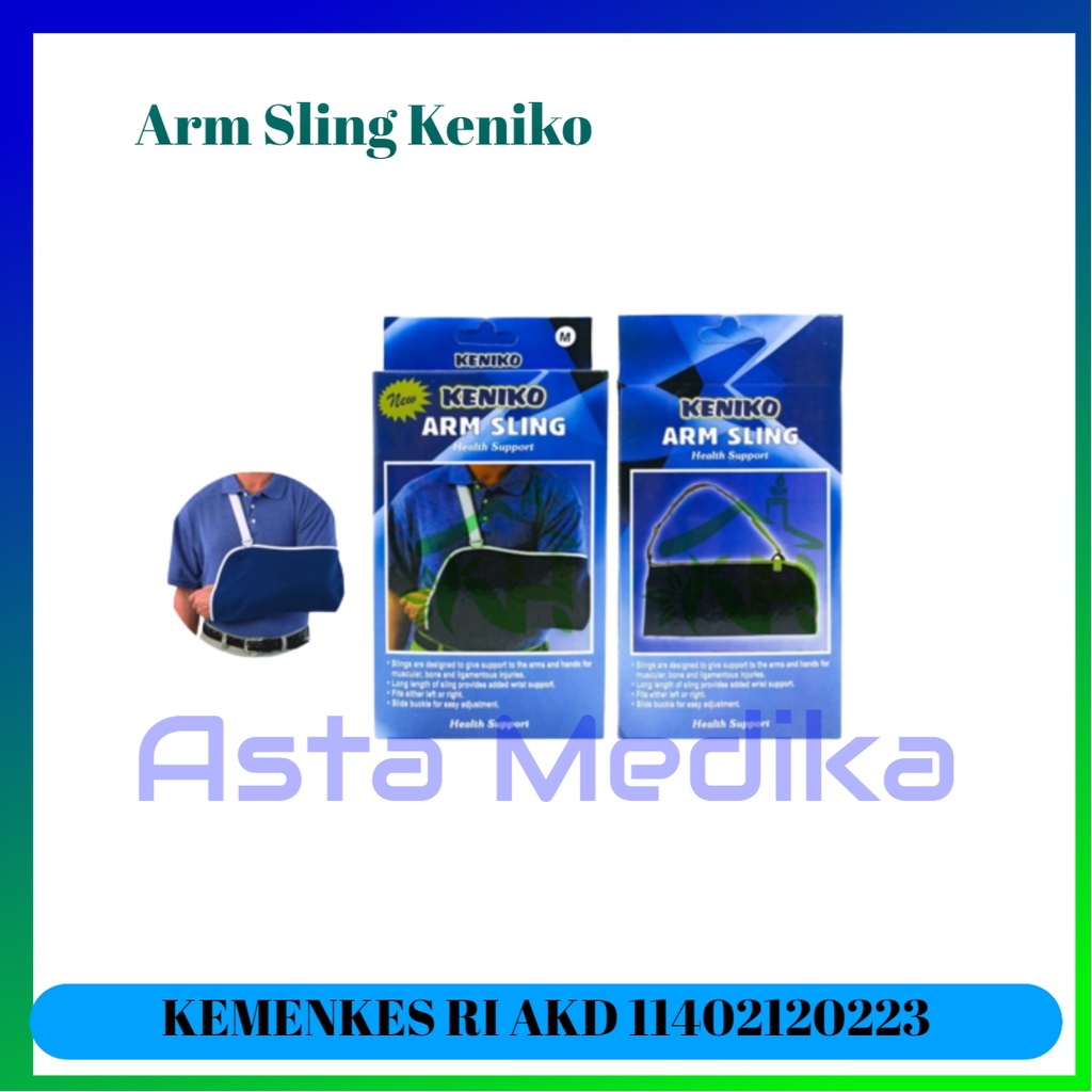 Arm Sling Keniko S, M, L, XL - Penyangga Lengan Patah Tulang - Gendongan Tangan Patah