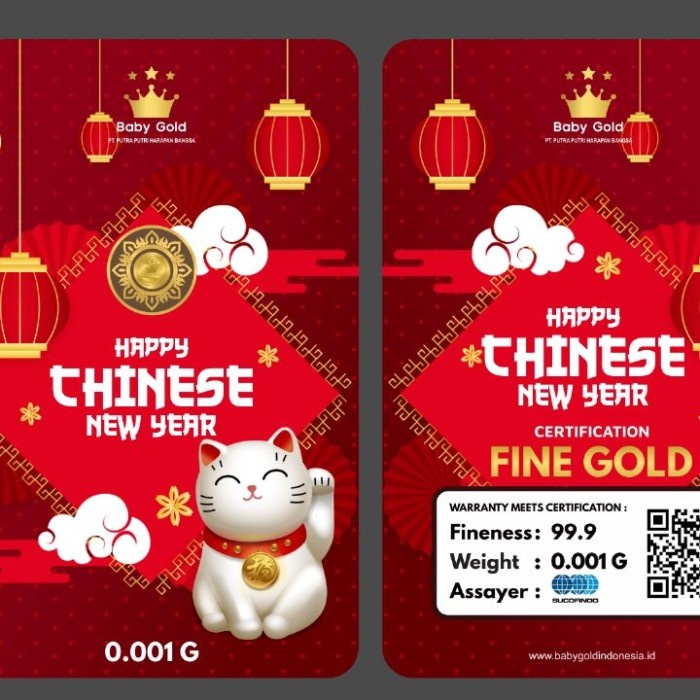 BABY GOLD 0,001 HAPPY CHINESE NEW YEAR EDISI IMLEK HARGA PER BIJI