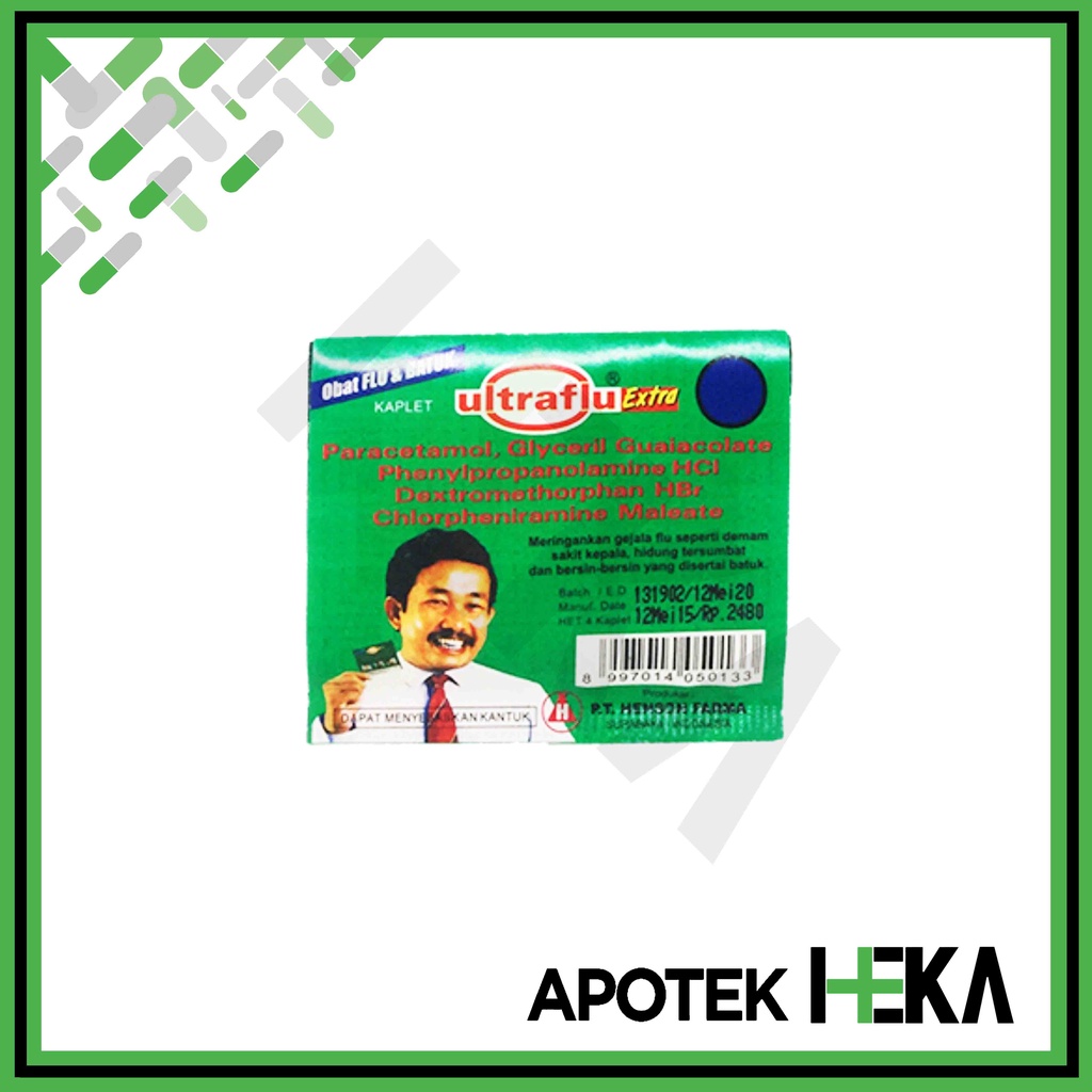 Ultraflu Extra Strip isi 4 Tablet - Meringankan Flu Demam Batuk (SEMARANG)