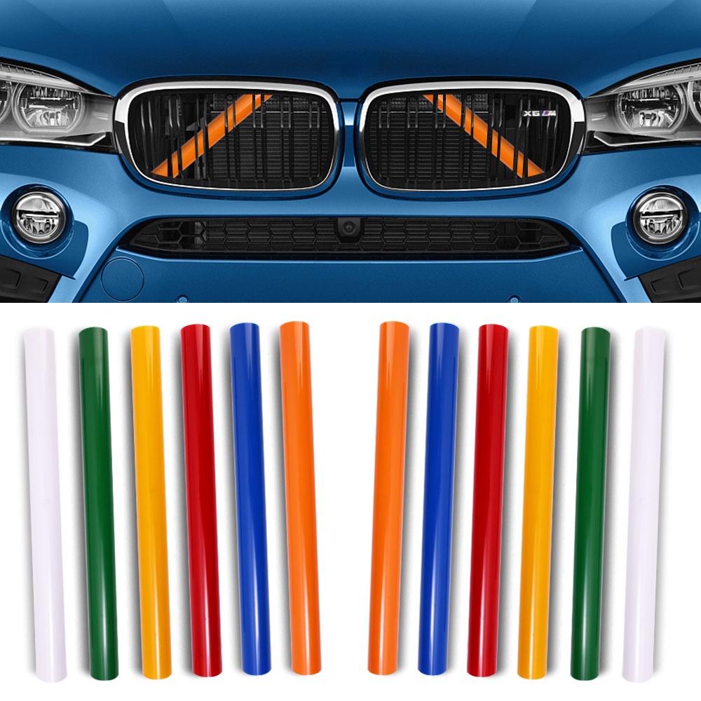 2pcs Auto Dekorasi Frame Strip Tahan Aus Front Grille Cover Trim Strips Sport Style Dekorasi Grille Trim Strips Untuk BMW F20 F21 F22 F23 F30 F31 F32 F33 F44 F45 Series