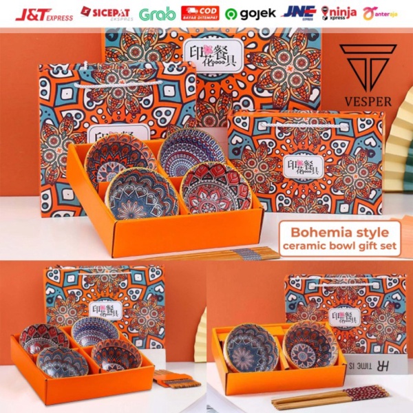 

Jual bohemian style ceramic bowl gift box set / hampers mangkok bohemia - HMP BOHEMIA2SET Murah