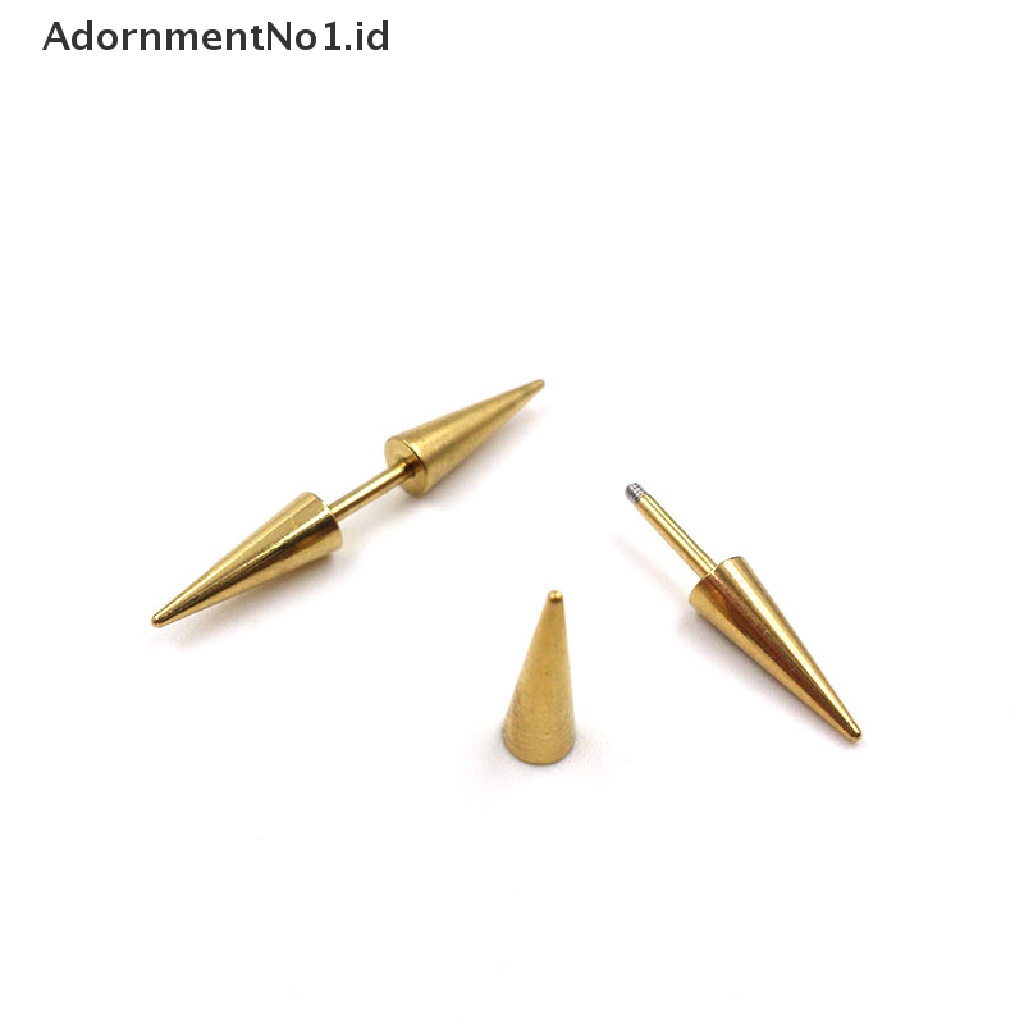 [AdornmentNo1] 1pasang Fashion Pria Wanita Stainless Steel Rivet Spike Punk Rock Stud Earrings Hot [ID]