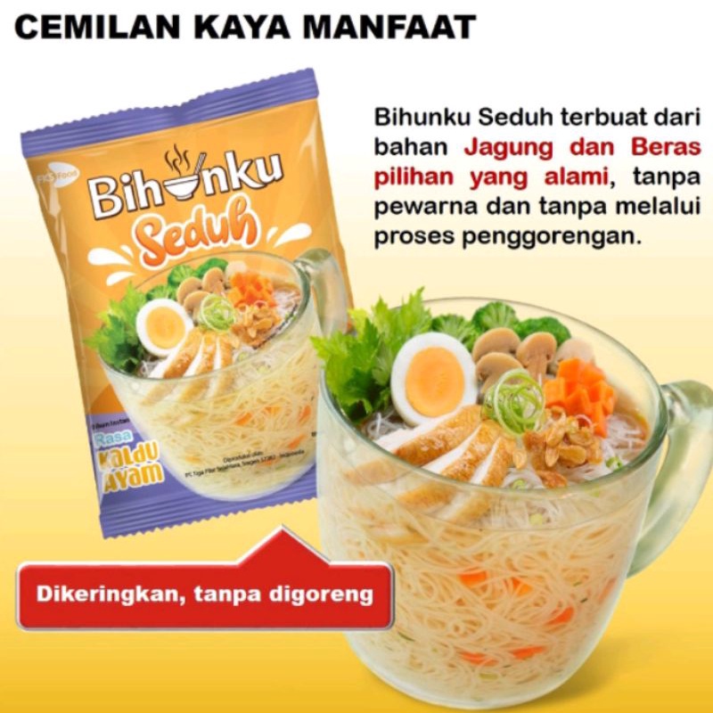 Bihunku Seduh Kaldu Ayam Bihun Instant Bihun Gelas Netto - 24gr