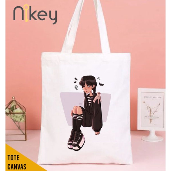 Totebag Wednesday, Totebag Canvas Aesthetic