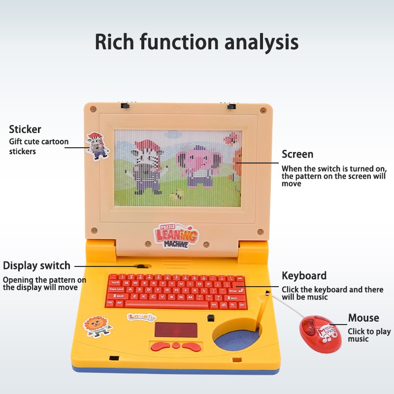 【COD】Mainan Simulasi Laptop Edukasi Anak Baby Imitation laptop learning machine/catoon music computer/Mainan Edukasi Bayi