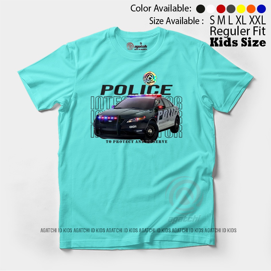 Baju Kaos Atasan Anak Laki - Lakia Agatchi Motif Police Interceptor