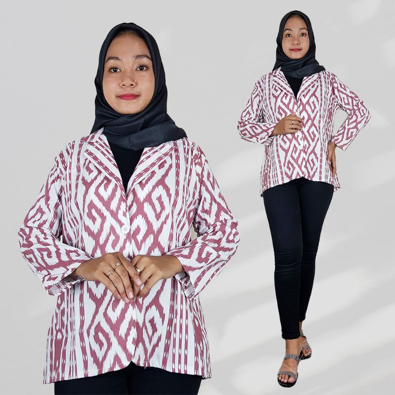 Outer Batik Soft Model Jas Lengan Panjang - Naira Batik