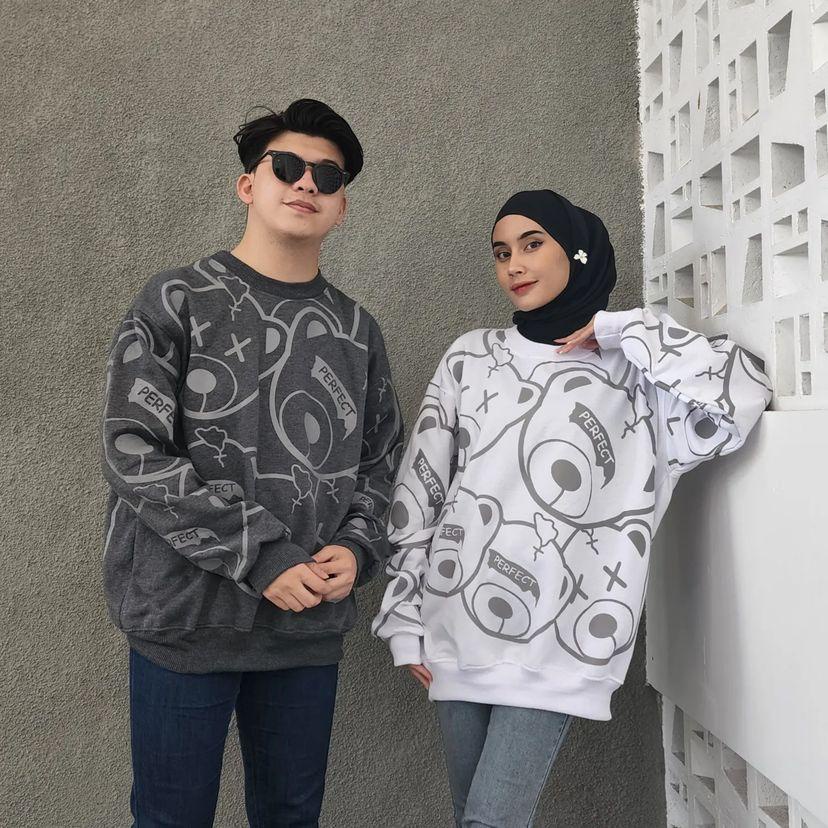 XXL PANDA FULL PRINT SWEATER OVERSIZE UNISEX CREWNECK WANITA PRIA