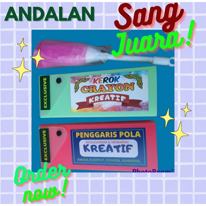 

Penggaris Pola Mewarnai Dan Menggambar Kemasan Exclusive Isi 10 Pola Tebal 2 mm,Bonus 1 Kuas Crayon