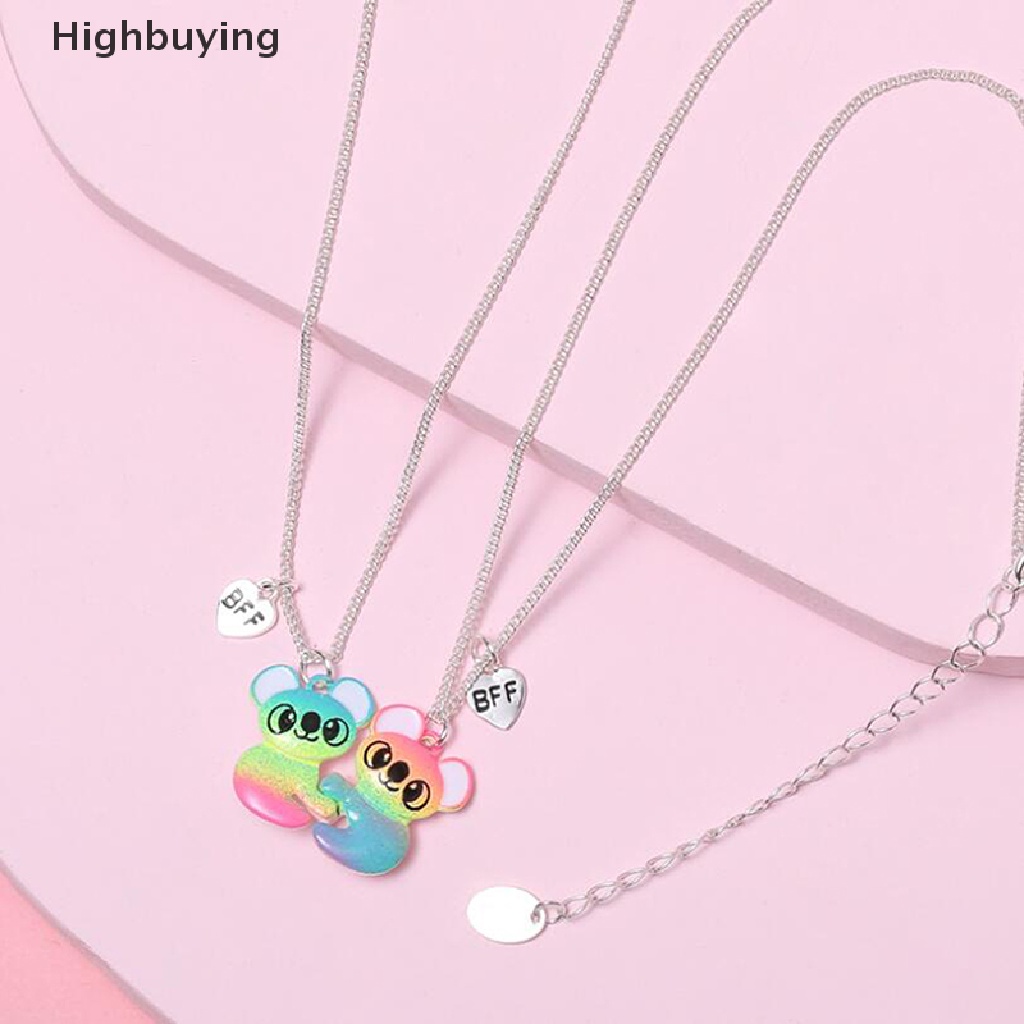 Hbid 1pasang Lucu Colorful Raccoon Pendant Best Friend Kalung Persahabatan Perhiasan Hadiah Glory