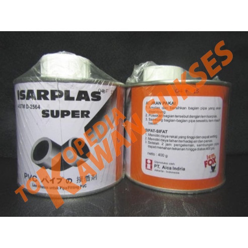 

( BISA COD ) LEM PVC ISARPLAS KALENG 400 GRAM / LEM PIPA KALENG 400 GR KUAS