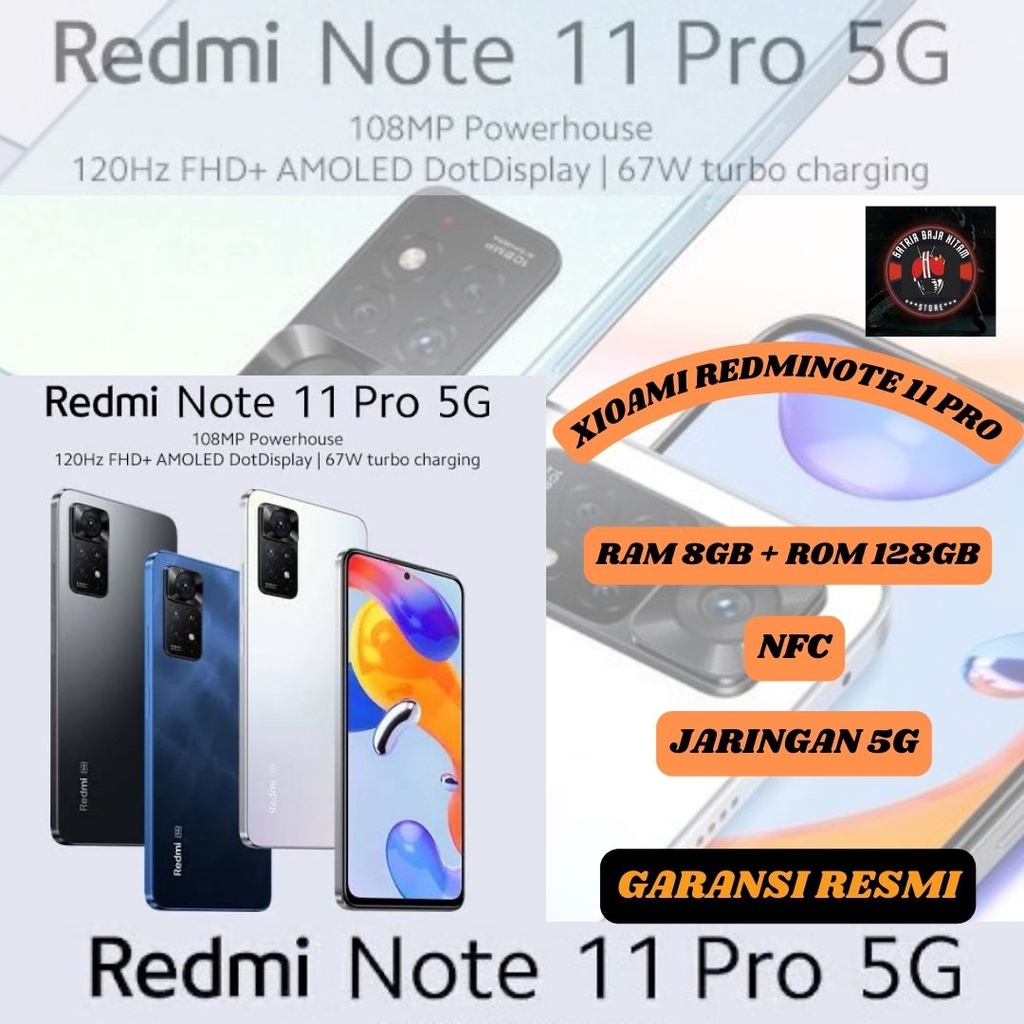 xiaomi redminote 11 pro 5G 8/128 nfc garansi resmi