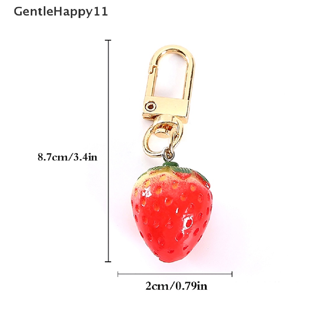 Gentlehappy 1Pc Strawberry Keychain Simulasi Buah Gantungan Kunci Mobil Gantungan Kunci Cincin Siswa Tas Ransel Liontin Hadiah Anak Aksesoris Gantung id