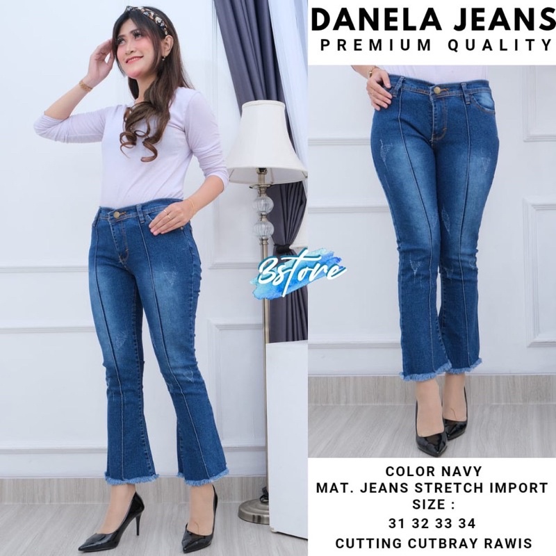 DANELA JEANS CUTBRAY TULANG BAWAH RAWIS PINGGANG KANCING